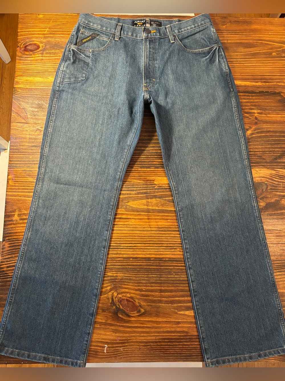 Ariat Rebar M4 Relaxed Boot Jeans Men’s Medium Wash Workwear Size 34x32